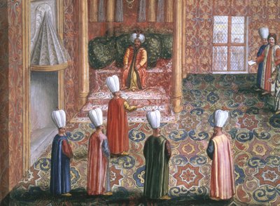 Diplomatieke Missie van Jan Gninski naar Istanbul, Audiëntie van de Poolse Gezant bij de Sultan Machmed, 1679 door Pierre Paul Sevin